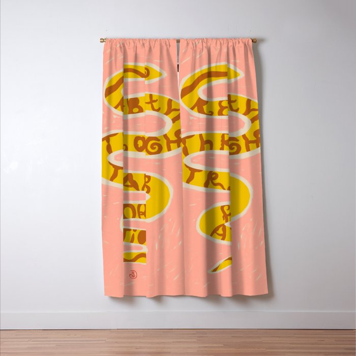 REBIRTH THROUGH TRANSFORMATION yellow Window Curtain Gallery Image 3