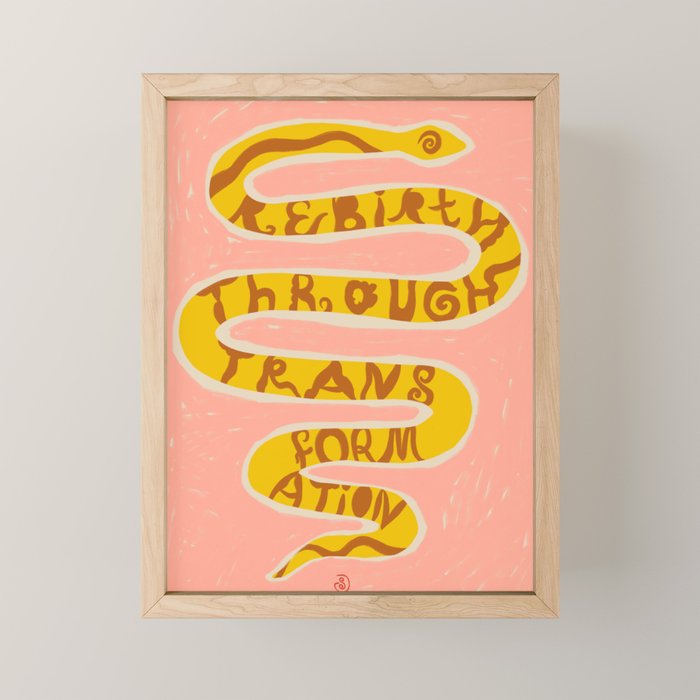REBIRTH THROUGH TRANSFORMATION yellow Mini Art Print Gallery Image 1