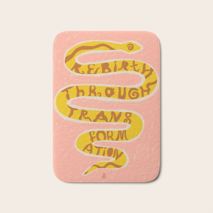 REBIRTH THROUGH TRANSFORMATION yellow Bath Mat Gallery Image 1