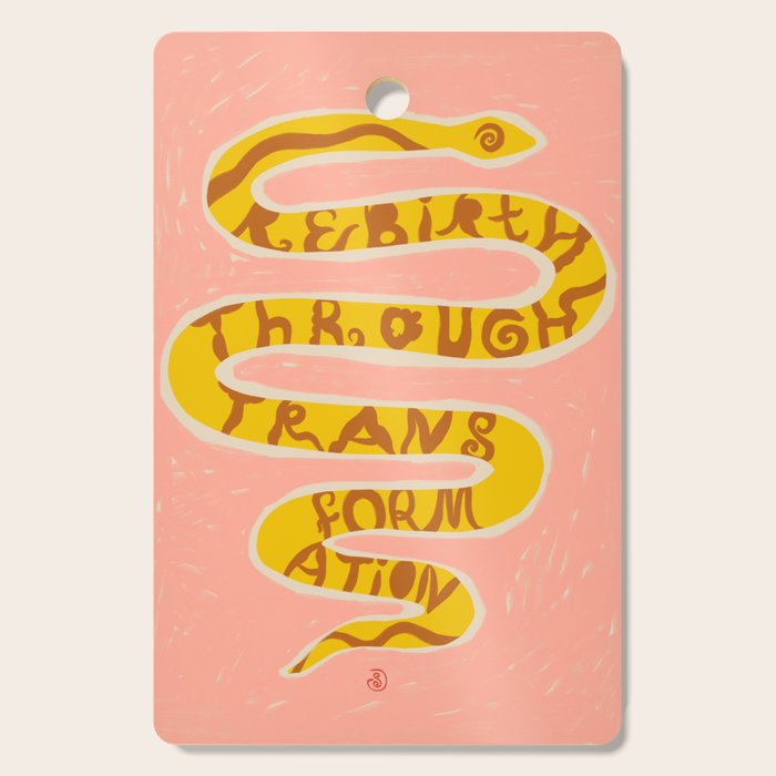 REBIRTH THROUGH TRANSFORMATION yellow Cutting Board Gallery Image 1