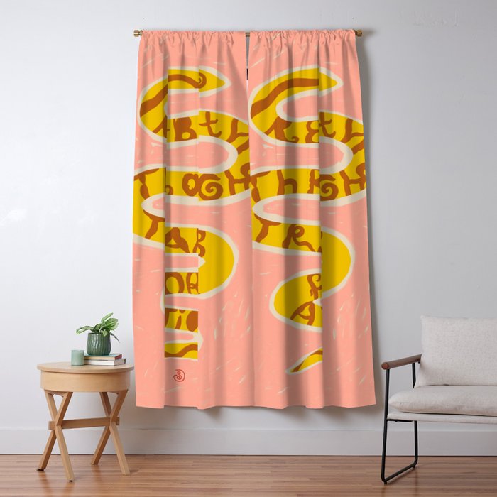 REBIRTH THROUGH TRANSFORMATION yellow Window Curtain Gallery Image 5
