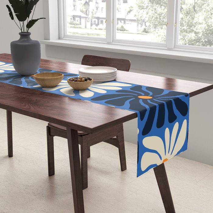 Vintage flower art pattern Table Runner Gallery Image 2