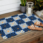 Vintage flower art pattern Outdoor Rug Gallery Image 2