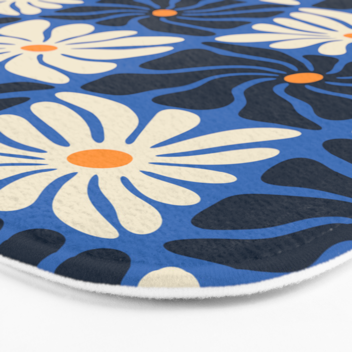 Vintage flower art pattern Bath Mat Gallery Image 3
