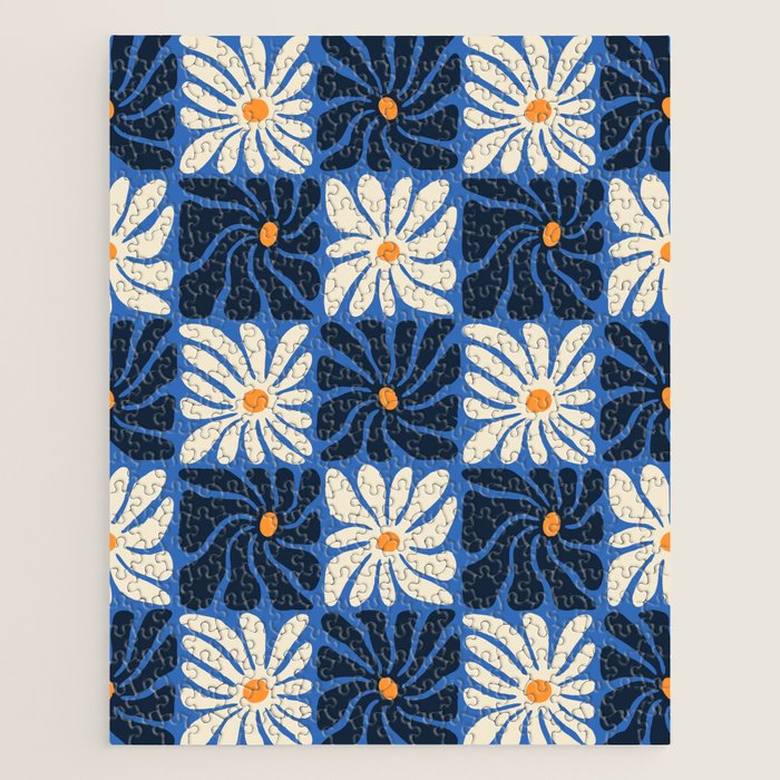 Vintage flower art pattern Jigsaw Puzzle Gallery Image 1