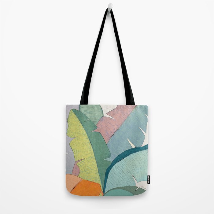 Banana leaves pastel colors Tote Bag Gallery Image 2