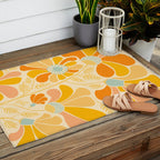 Sunny Flowers Floral Illustration Outdoor Rug Gallery Image 2