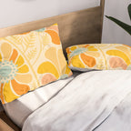 Sunny Flowers Floral Illustration Pillow Sham Gallery Image 2