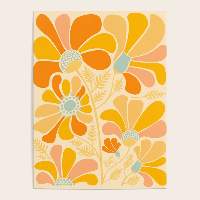 Sunny Flowers Floral Illustration Poster Gallery Image 4