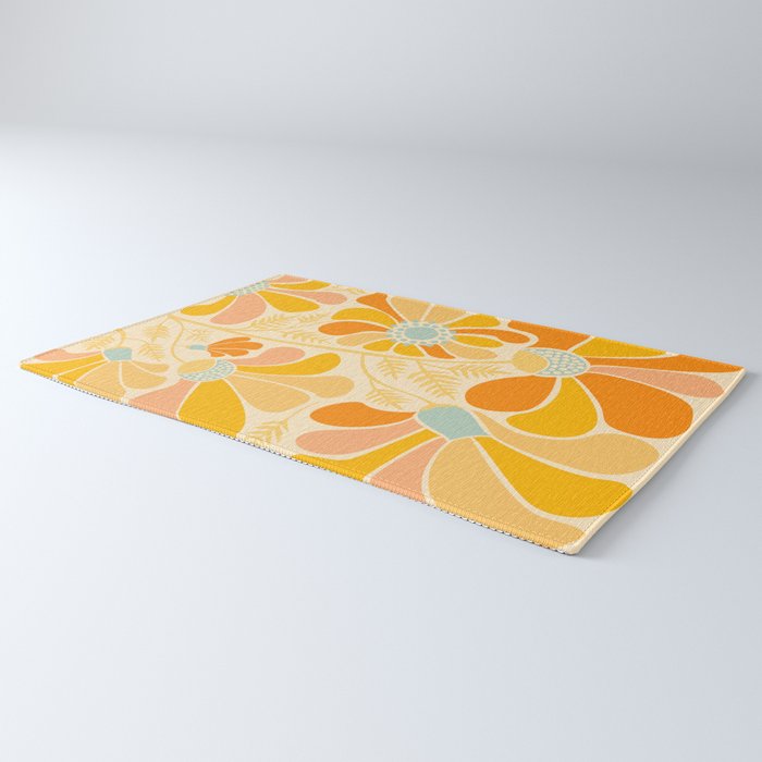 Sunny Flowers Floral Illustration Rug Gallery Image 3