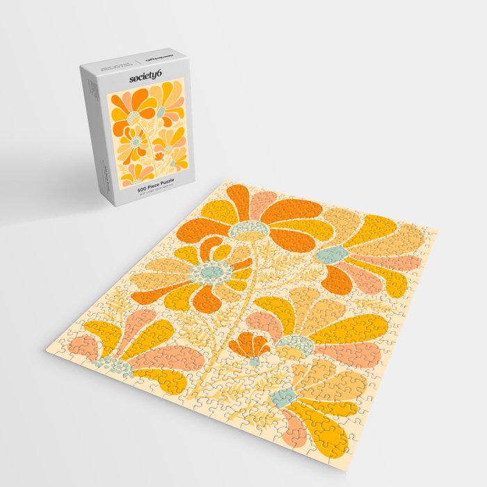 Sunny Flowers Floral Illustration Jigsaw Puzzle Gallery Image 2