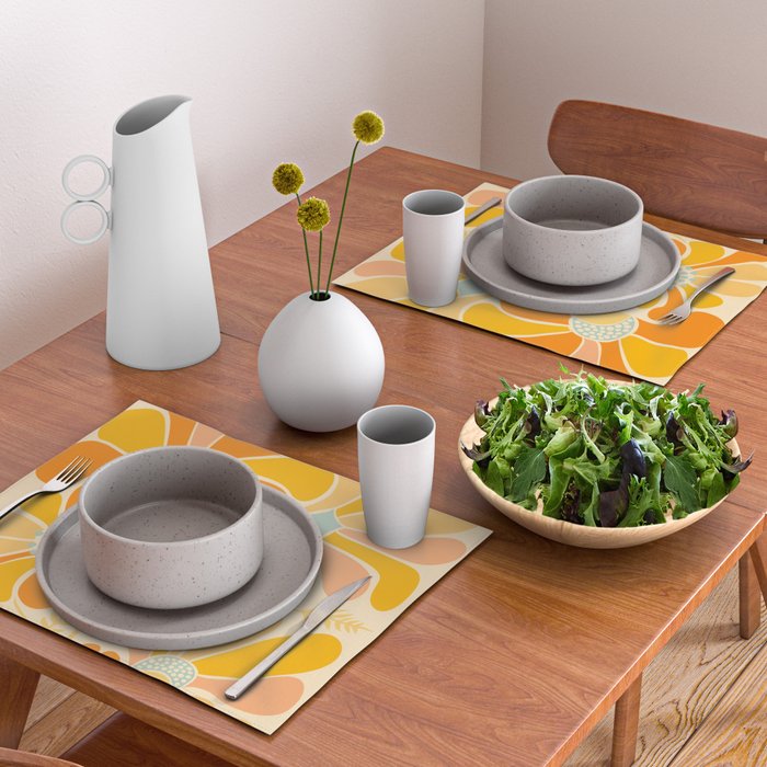 Sunny Flowers Floral Illustration Placemat Gallery Image 2