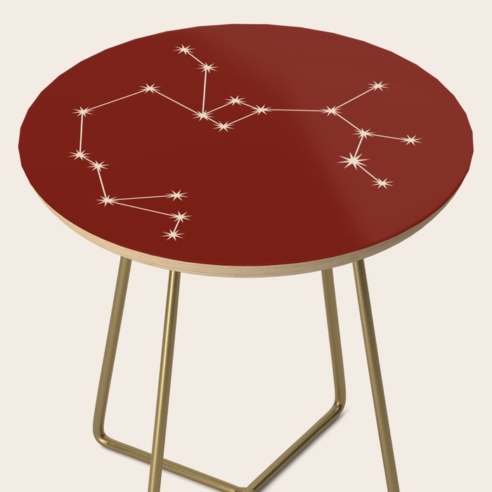 Sagittarius Zodiac Star Constellation Line Art Ruby Red Side Table Gallery Image 2