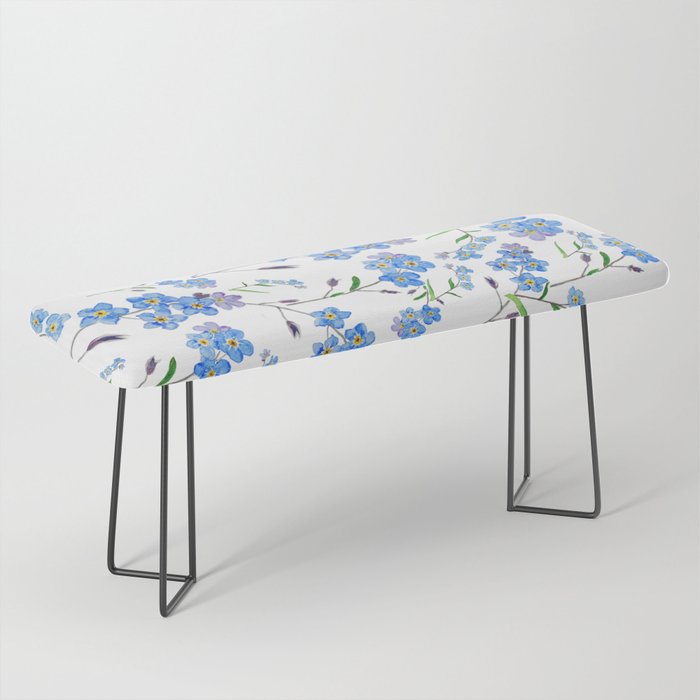 forget me not pattern watercolor  Bench Gallery Image 1