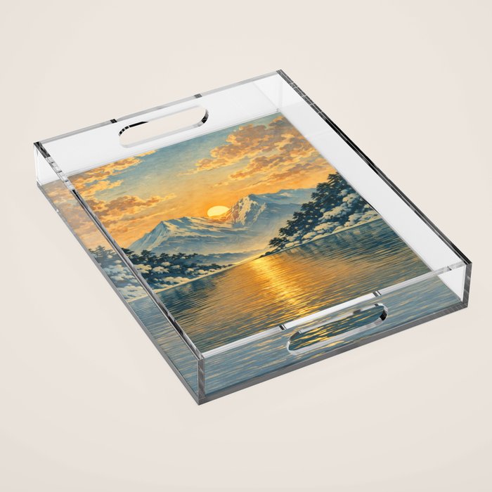 The Morning after the Blizzard in Nishigi Acrylic Tray Gallery Image 1