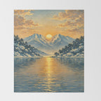 The Morning after the Blizzard in Nishigi Throw Blanket Gallery Image 2