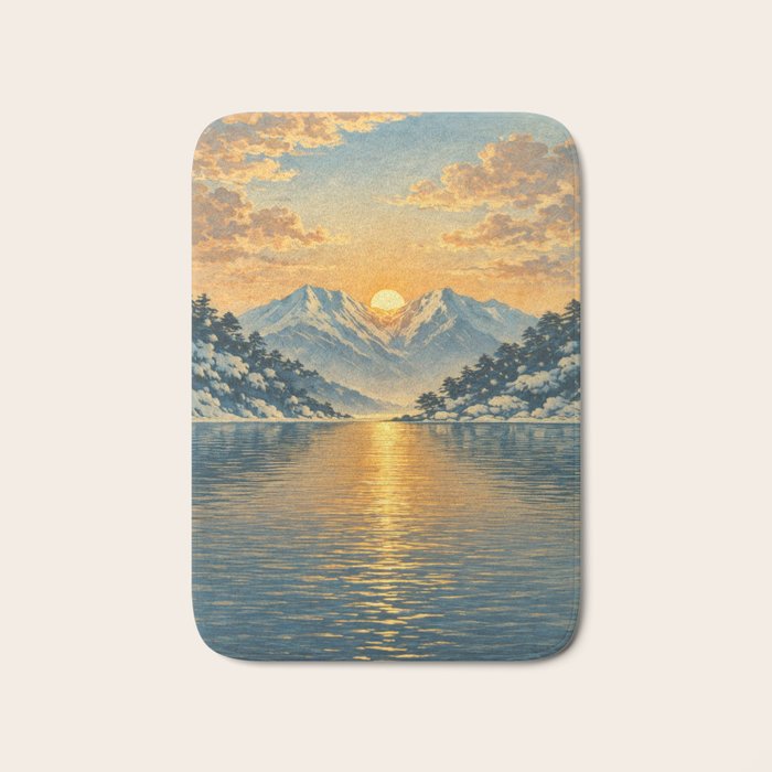 The Morning after the Blizzard in Nishigi Bath Mat Gallery Image 1