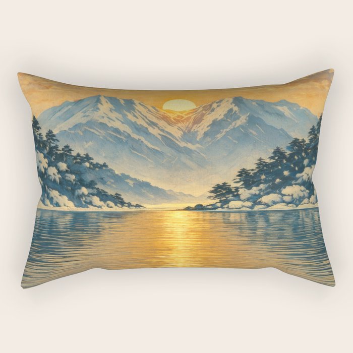 The Morning after the Blizzard in Nishigi Rectangular Pillow Gallery Image 2