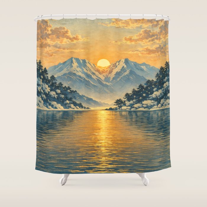 The Morning after the Blizzard in Nishigi Shower Curtain Gallery Image 1