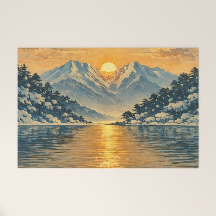 The Morning after the Blizzard in Nishigi Welcome Mat Gallery Image 1