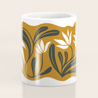 Mid-century lilies on ochre  Coffee Mug Gallery Image 4