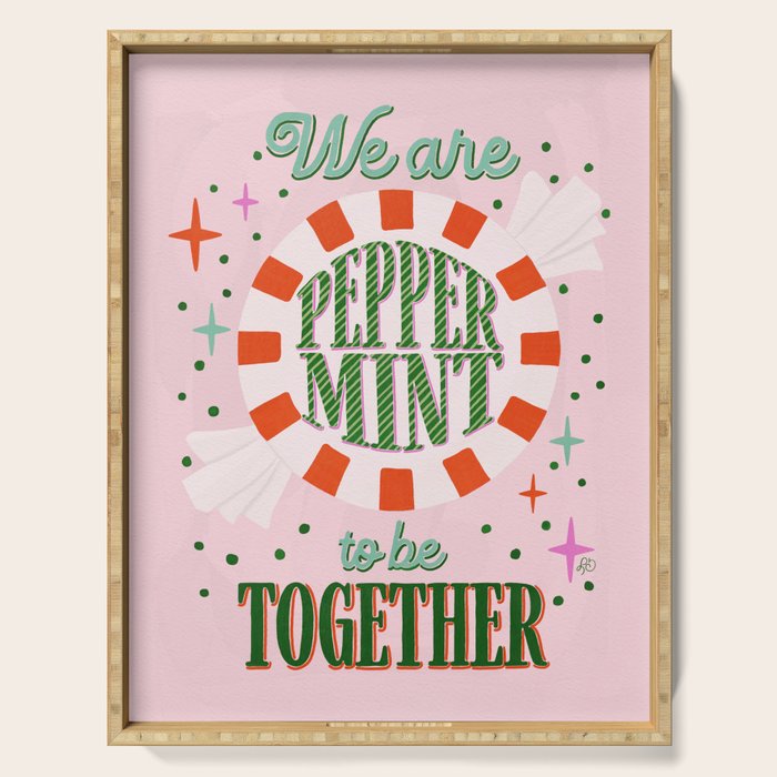 Playful Holiday Peppermint Love Serving Tray Gallery Image 1