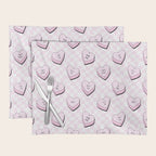Pink love heart candy checkered pattern Placemat Gallery Image 1