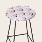 Pink love heart candy checkered pattern Stool Gallery Image 2
