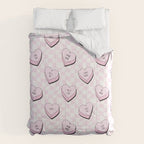 Pink love heart candy checkered pattern Comforter Gallery Image 6