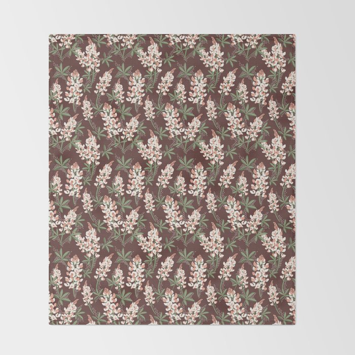 Bluebonnet Floral Brown Peach Multi Throw Blanket Gallery Image 2