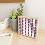 Burgundy Grid Elegance Mini Art Print Gallery Image 2