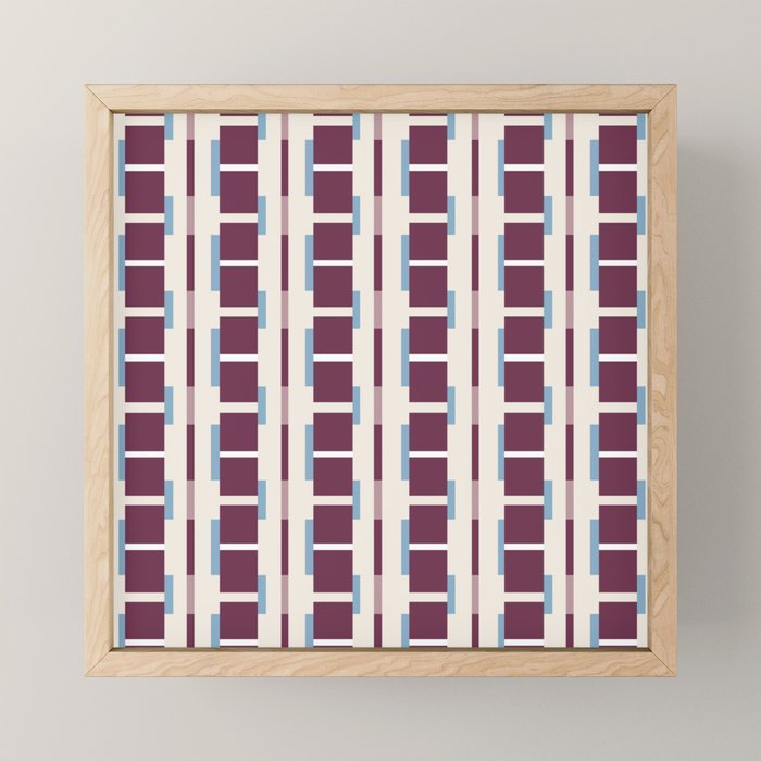 Burgundy Grid Elegance Mini Art Print Gallery Image 1