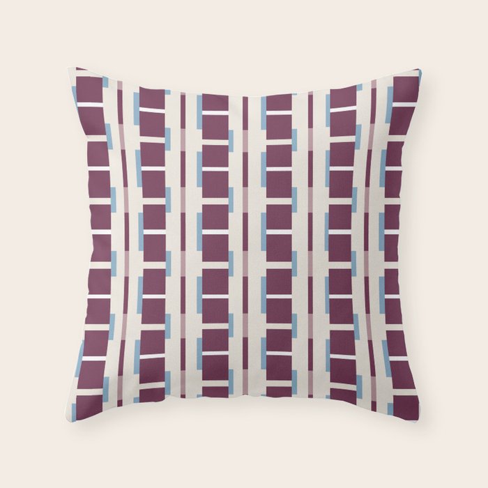 Burgundy Grid Elegance Throw Pillow Gallery Image 1
