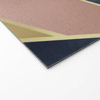 Geometric Art, Rose Gold, Pink and Navy Blue Modern  Welcome Mat Gallery Image 2
