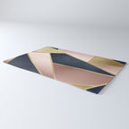 Geometric Art, Rose Gold, Pink and Navy Blue Modern  Rug Gallery Image 3