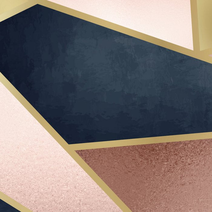 Geometric Art, Rose Gold, Pink and Navy Blue Modern  Coffee Mug Gallery Image 2