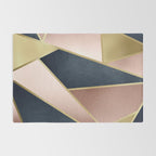 Geometric Art, Rose Gold, Pink and Navy Blue Modern  Rug Gallery Image 2