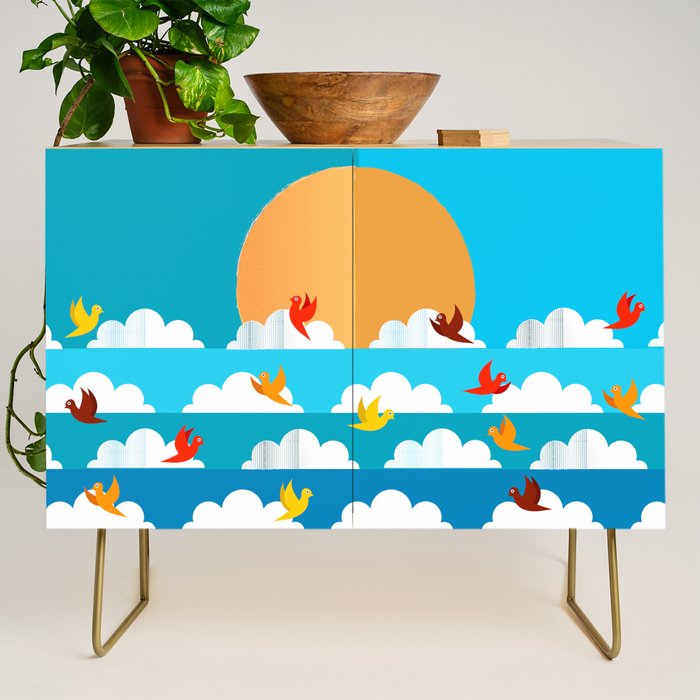 Birds Flying High In The Sky Credenza Gallery Image 1