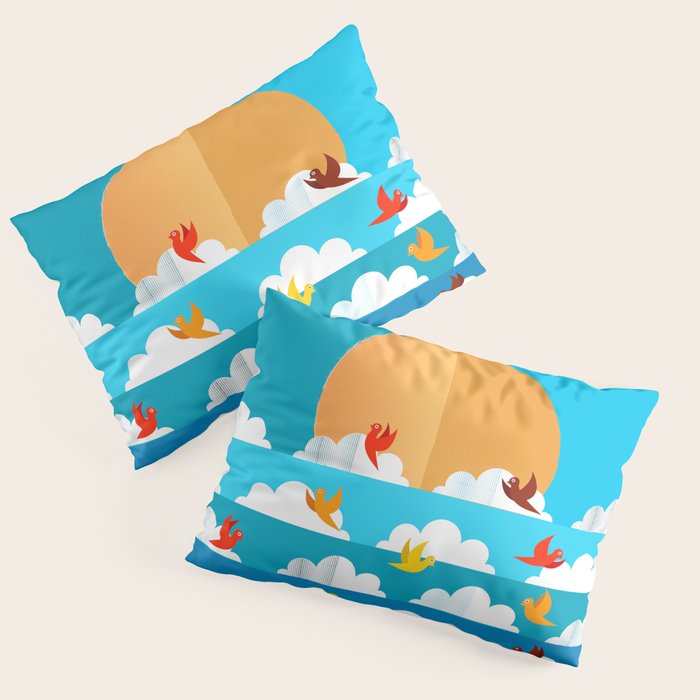 Birds Flying High In The Sky Pillow Sham Gallery Image 1