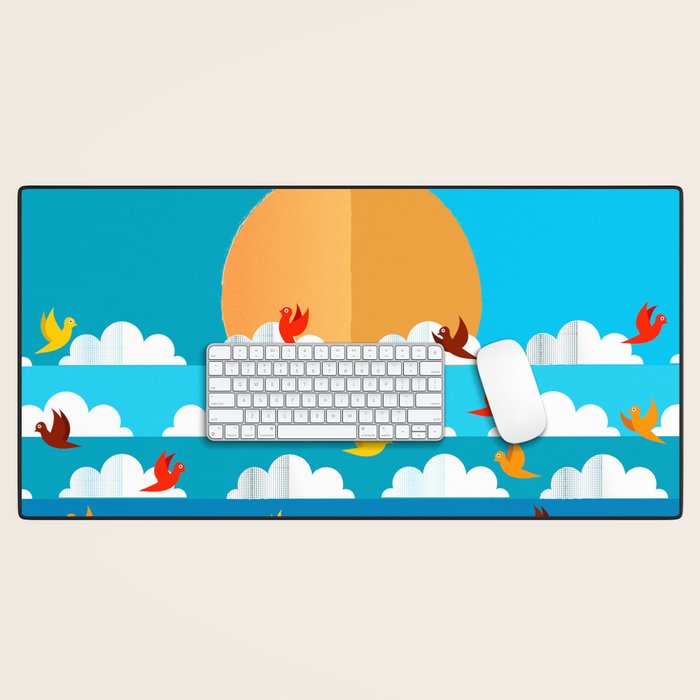 Birds Flying High In The Sky Desk Mat Gallery Image 1