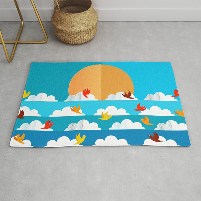 Birds Flying High In The Sky Rug Gallery Image 1