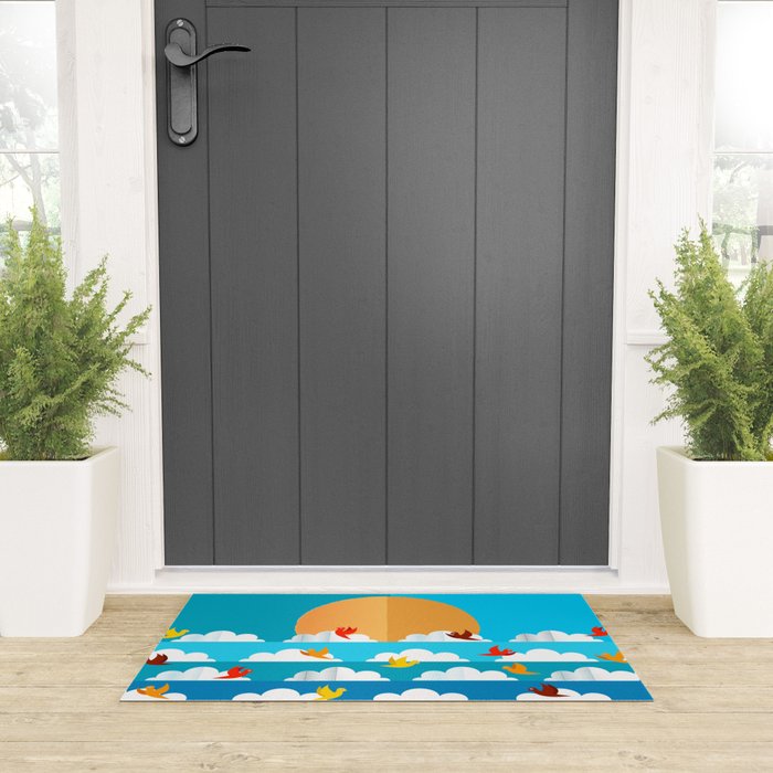 Birds Flying High In The Sky Welcome Mat Gallery Image 3