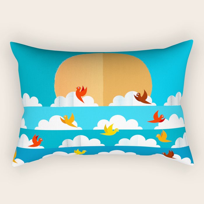Birds Flying High In The Sky Rectangular Pillow Gallery Image 1