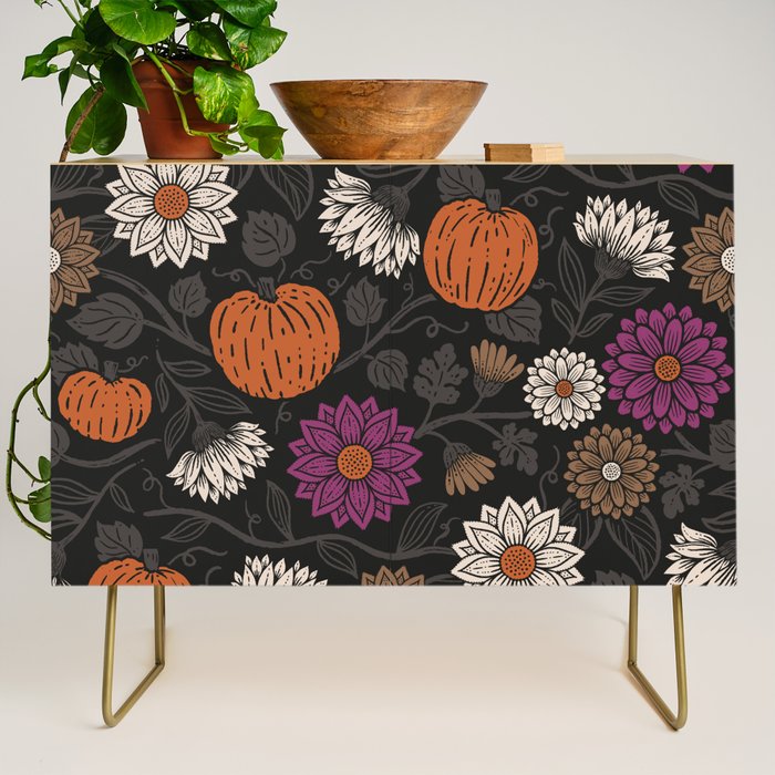Pumpkin Fall Floral Credenza Gallery Image 1