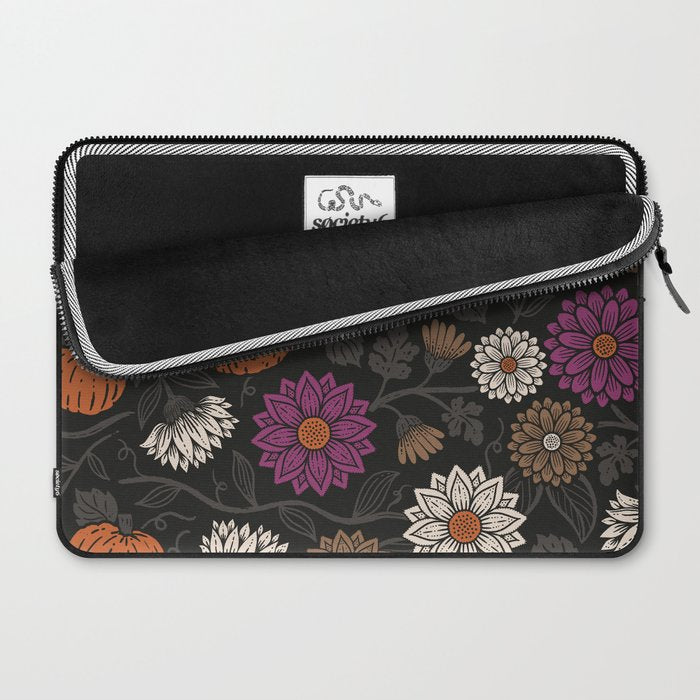 Pumpkin Fall Floral Laptop Sleeve Gallery Image 2