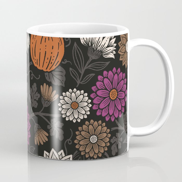 Pumpkin Fall Floral Coffee Mug Gallery Image 1