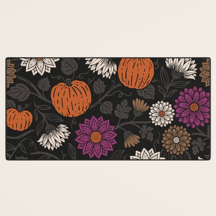 Pumpkin Fall Floral Desk Mat Gallery Image 3