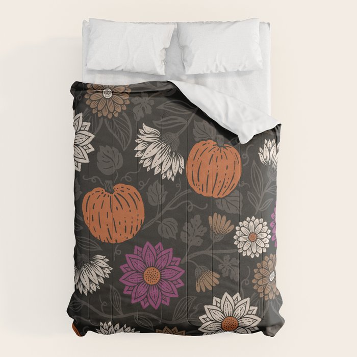 Pumpkin Fall Floral Comforter Gallery Image 6