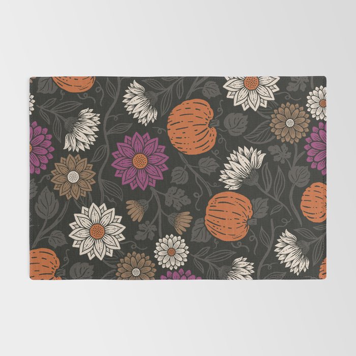 Pumpkin Fall Floral Rug Gallery Image 2