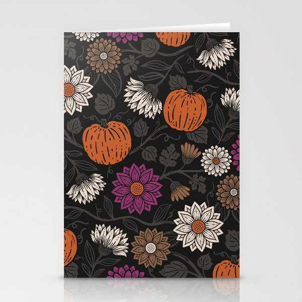 Pumpkin Fall Floral Stationery Card Gallery Image 2